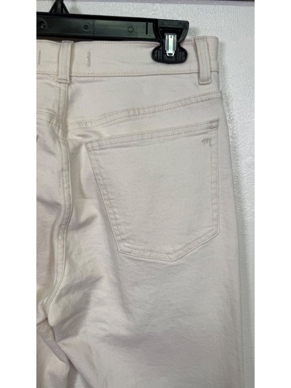 Madewell The Longline Straight Jean Cream Vintage Canvas Size 27 Stretch - Picture 11 of 16
